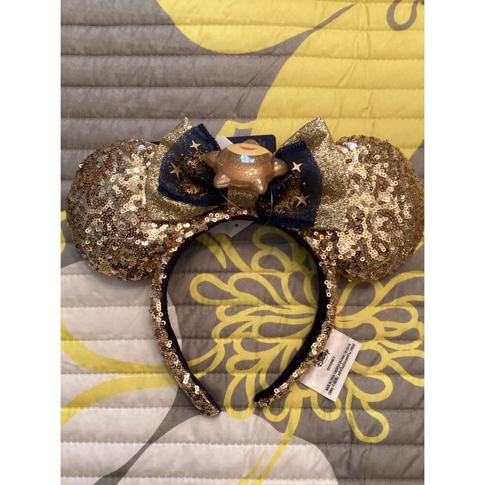 NWT Disney Parks Wish 2023 Star Gold Sequin Ears Headband